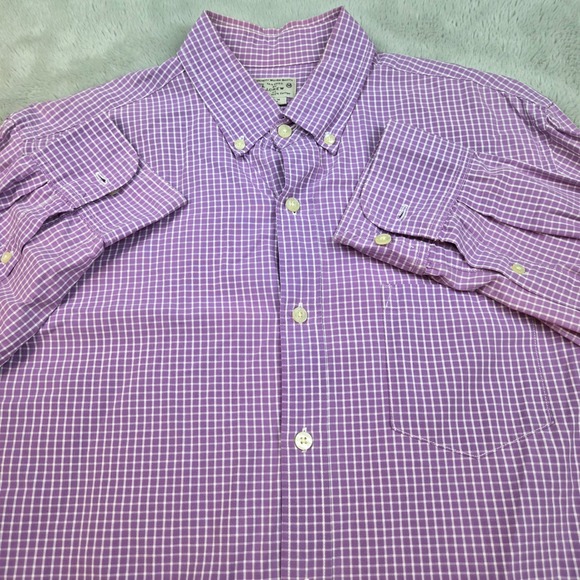 J.Crew Other - J.Crew Button Down Shirt Mens Medium Purple Gingham Check Cotton Tailored Fit